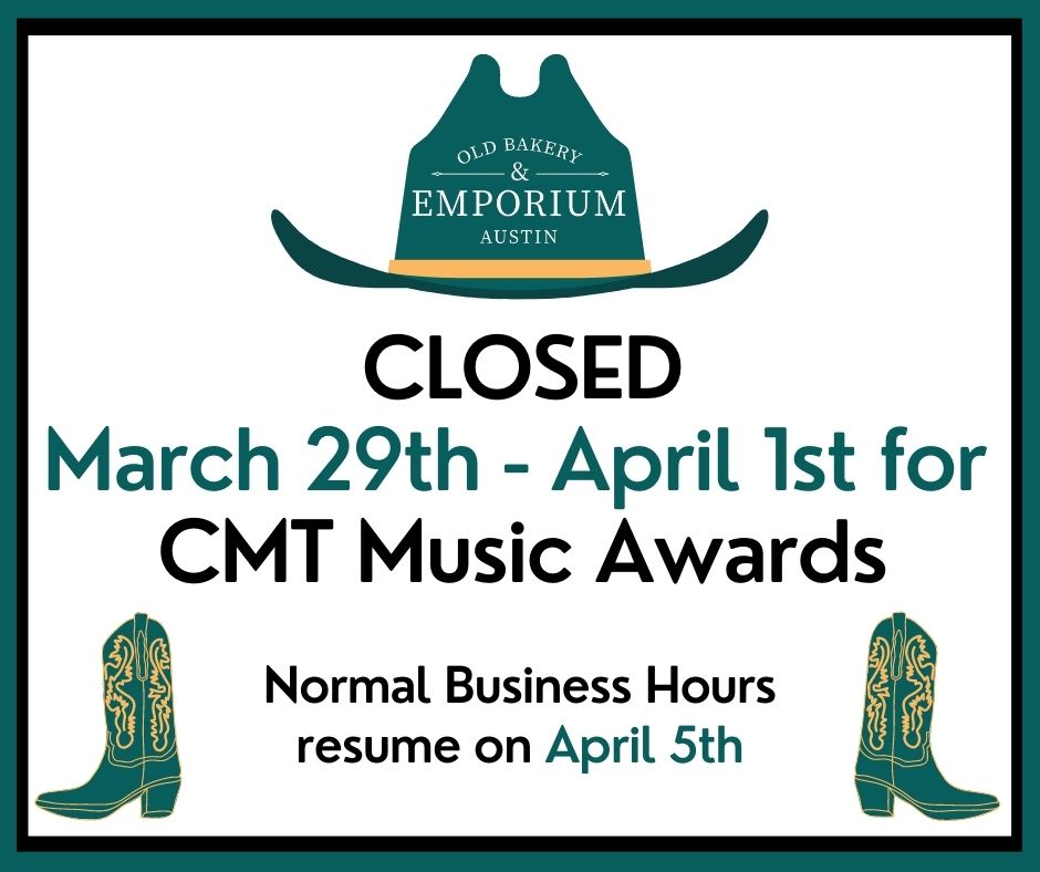 Closed for CMT Awards March 29 to April 1 