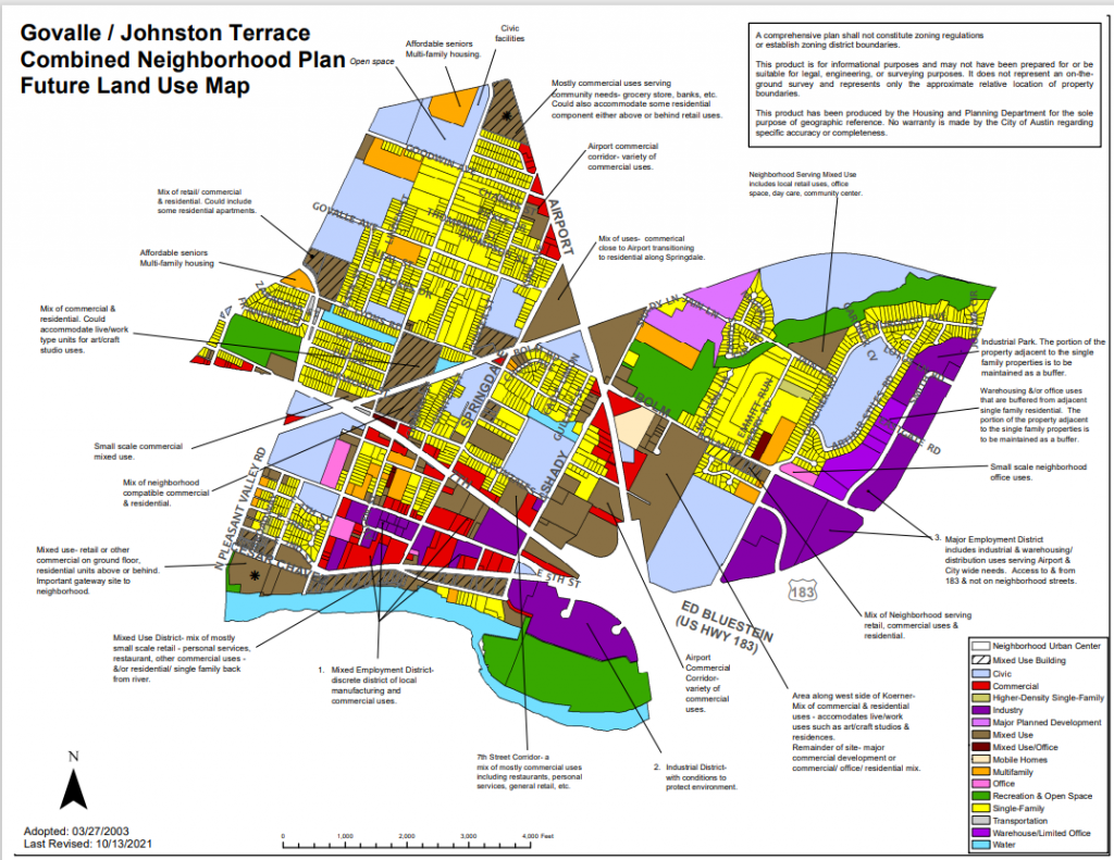 map of Govalle Johnston Neighborhood