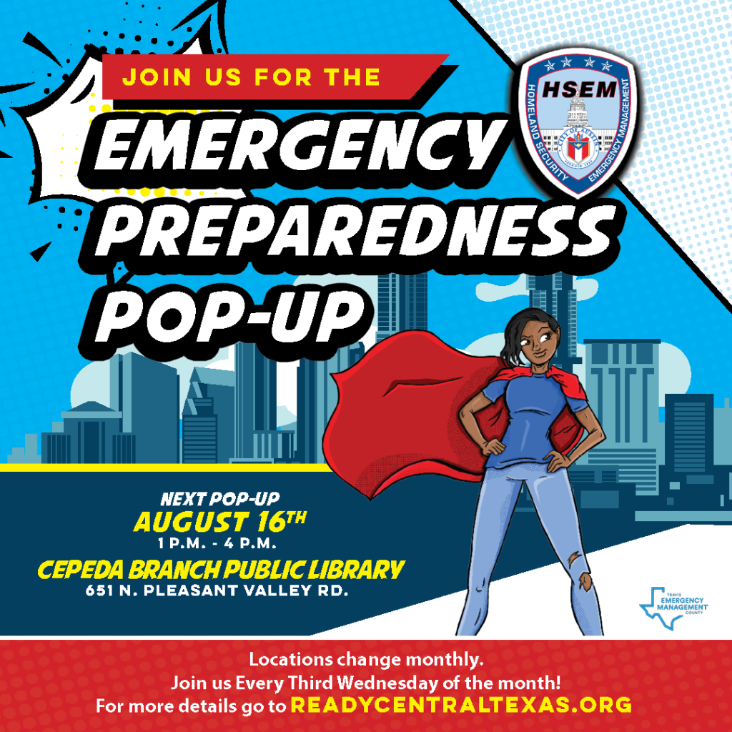 flyer for pop-up event at Cepeda Branch Library on Wednesday, August 16