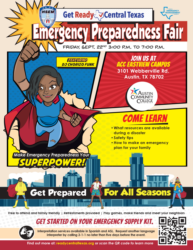 Emergency Preparedness Fair, September 22nd, 3 to 4 p.m. at ACC Eastview
