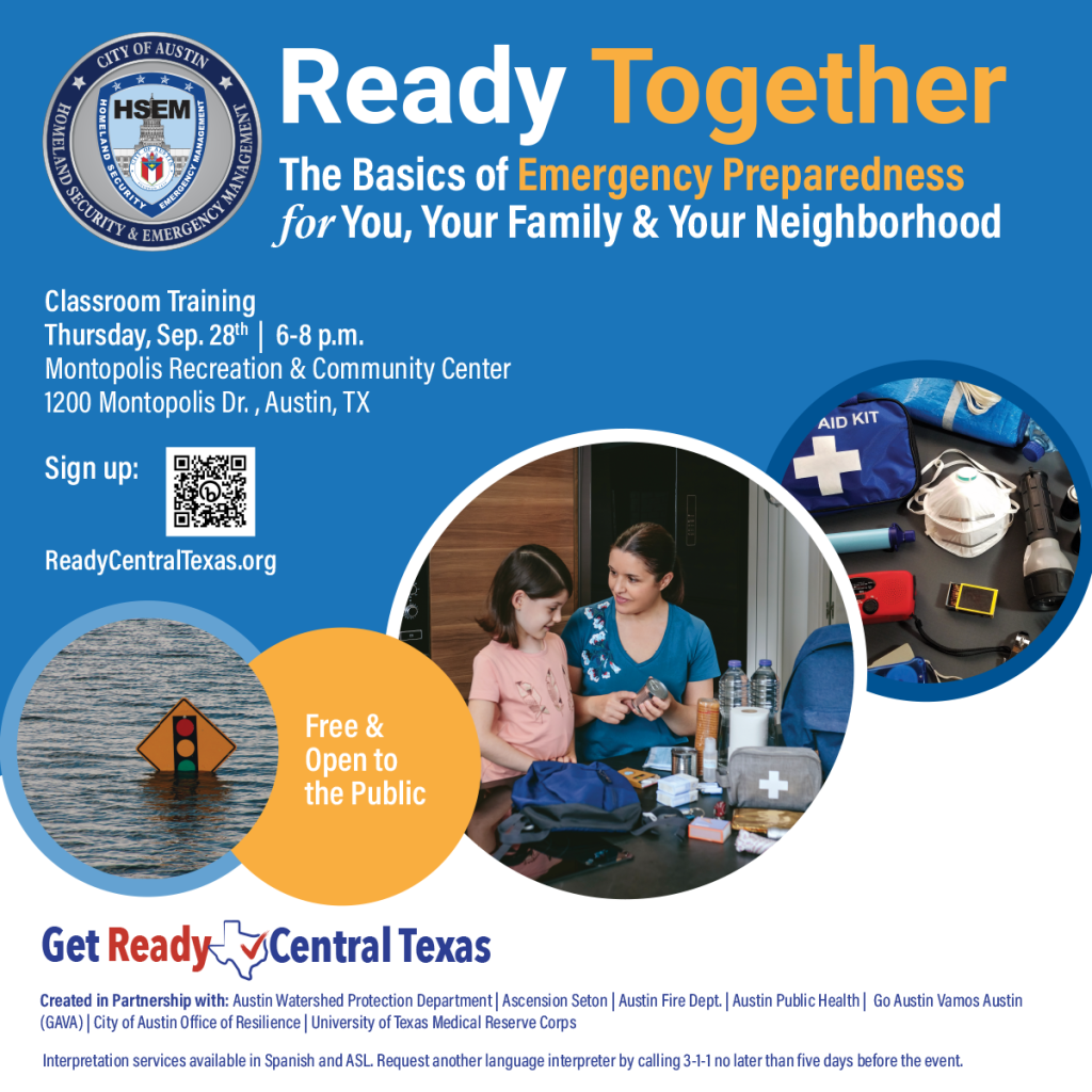 Ready Together - September 28th, 6 to 8 PM at Montopolis Community and Rec Center