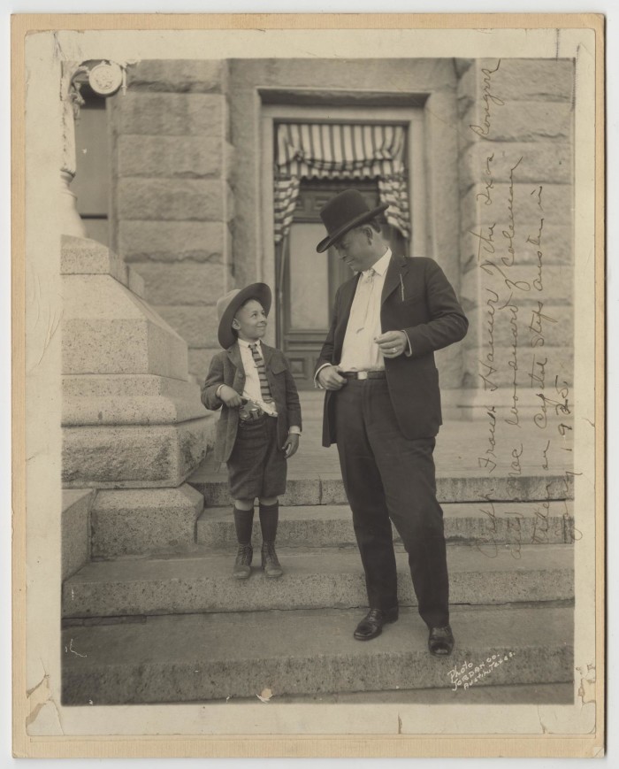 Hamer and child on steps