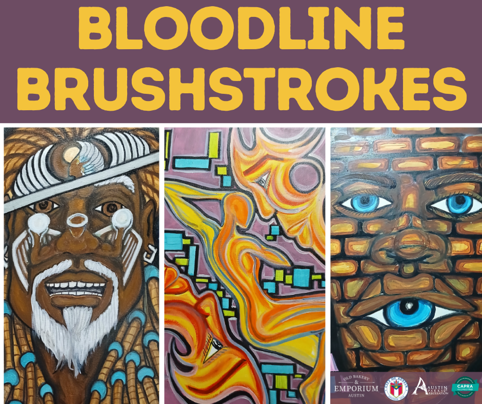 Bloodline Brushstrokes three paintings featuring faces