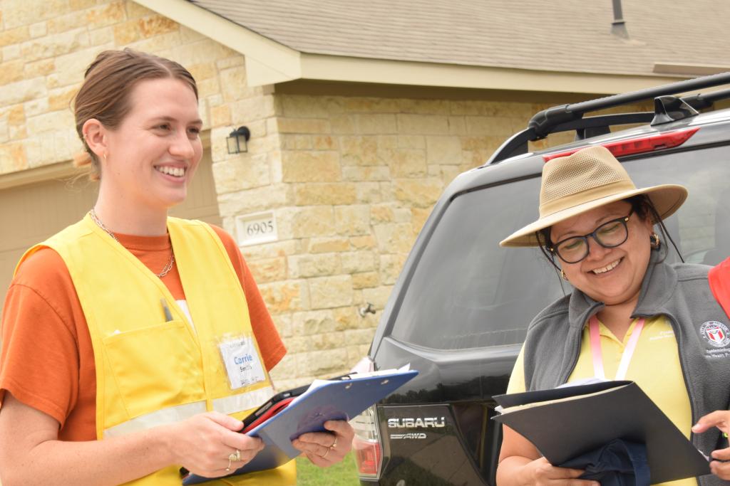 Members of the 2023 CASPER interview a community member.