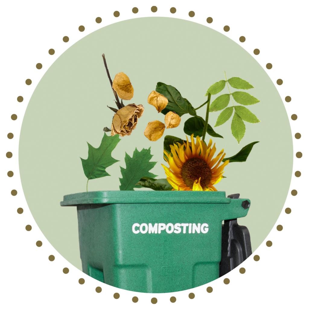 Household plants go into compost cart