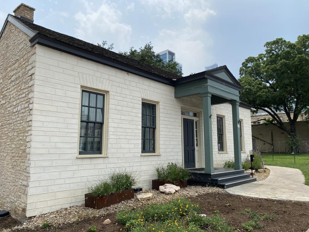 picture of white brick building