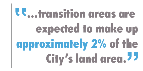 Quote: transition areas are expected to make up approximately 2% of the City’s land area.