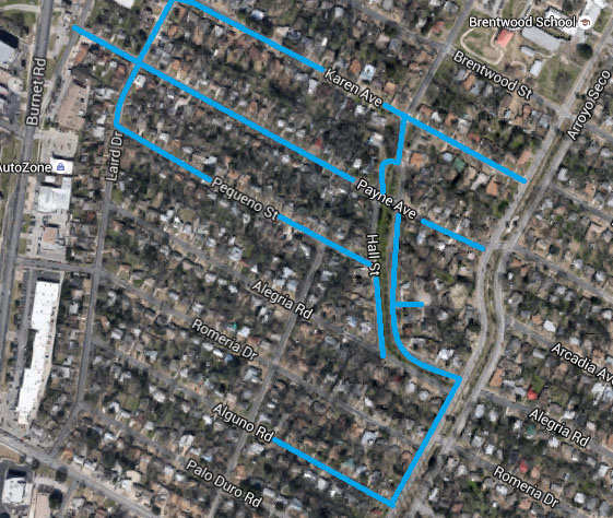 Renewing Austin Austin Water - NW Brentwood LOC Map