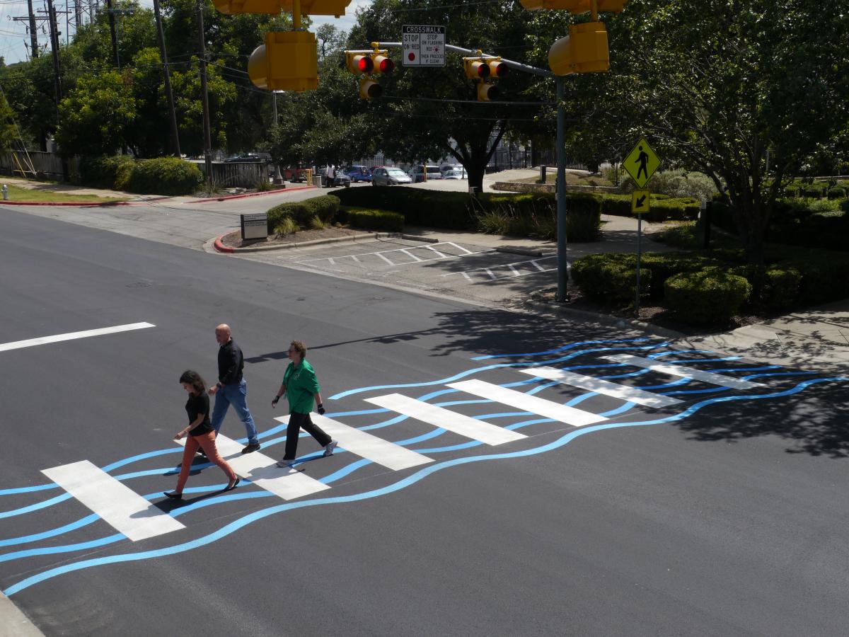 Photo of the first creative crosswalk.