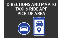 Directions and Map to Taxi and Ride App pick-up area