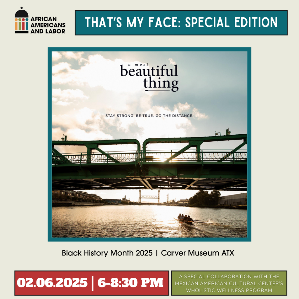 colorful graphic with documentary poster for the film, "A Most Beautiful Thing"