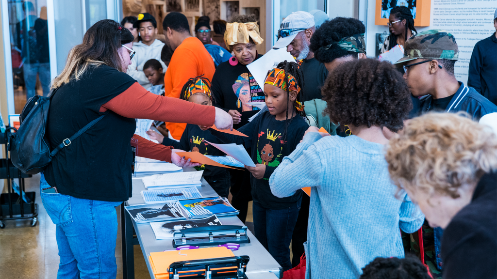 carver community members at the museum