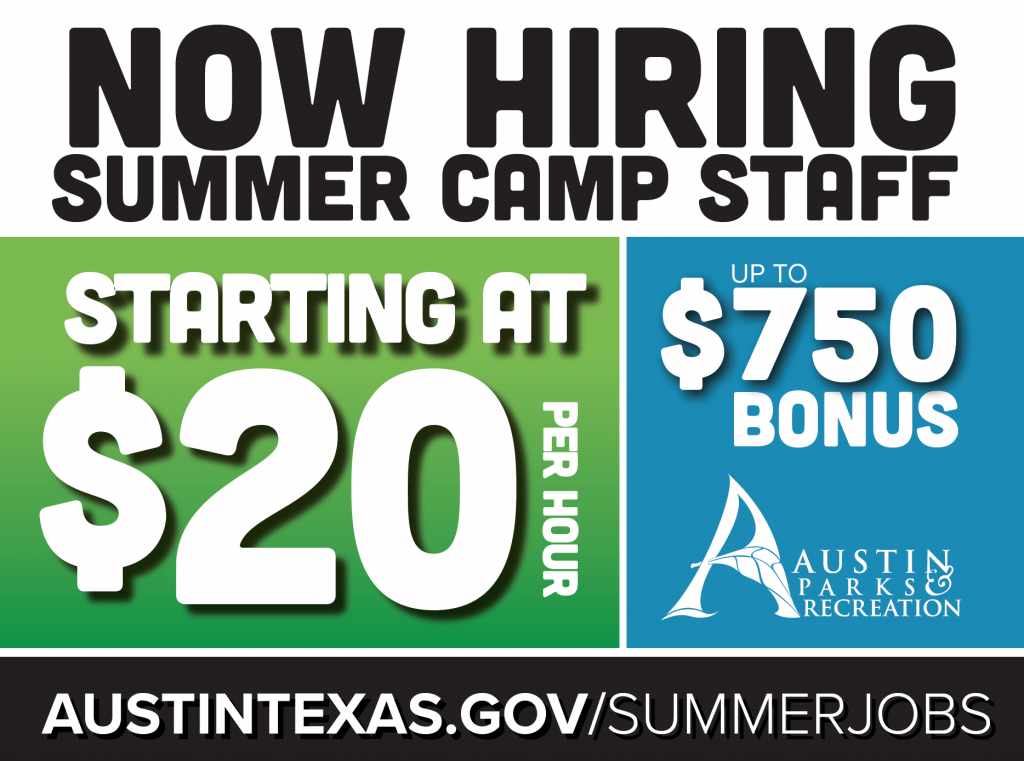 Now Hiring Summer Camp Staff Bonus