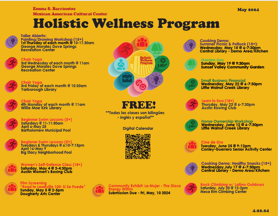 Holistic Wellness Program Calendar (PDF Link above), May 2024