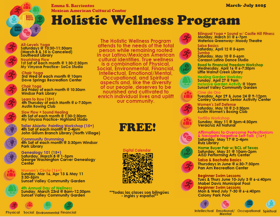 Holistic Wellness Program Calendar