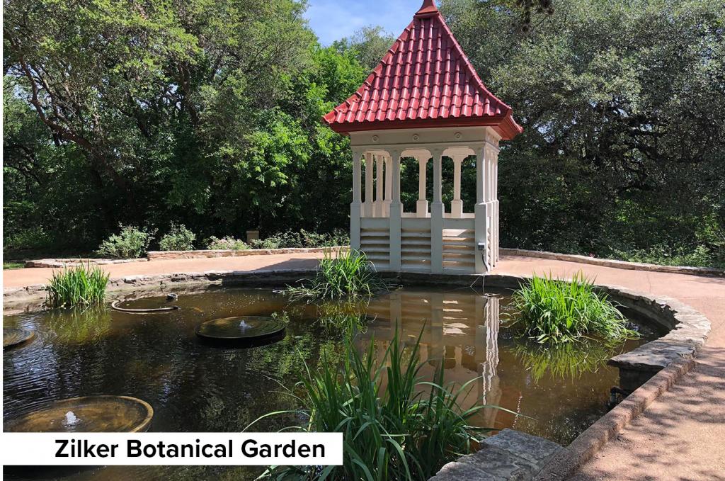 Color photo of the Bickler Cuppola in Zilker Botanical Garden