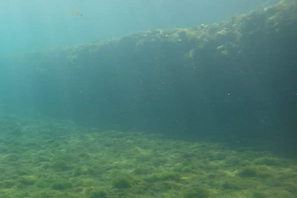 Image of existing condition of original by-pass, taken underwater.