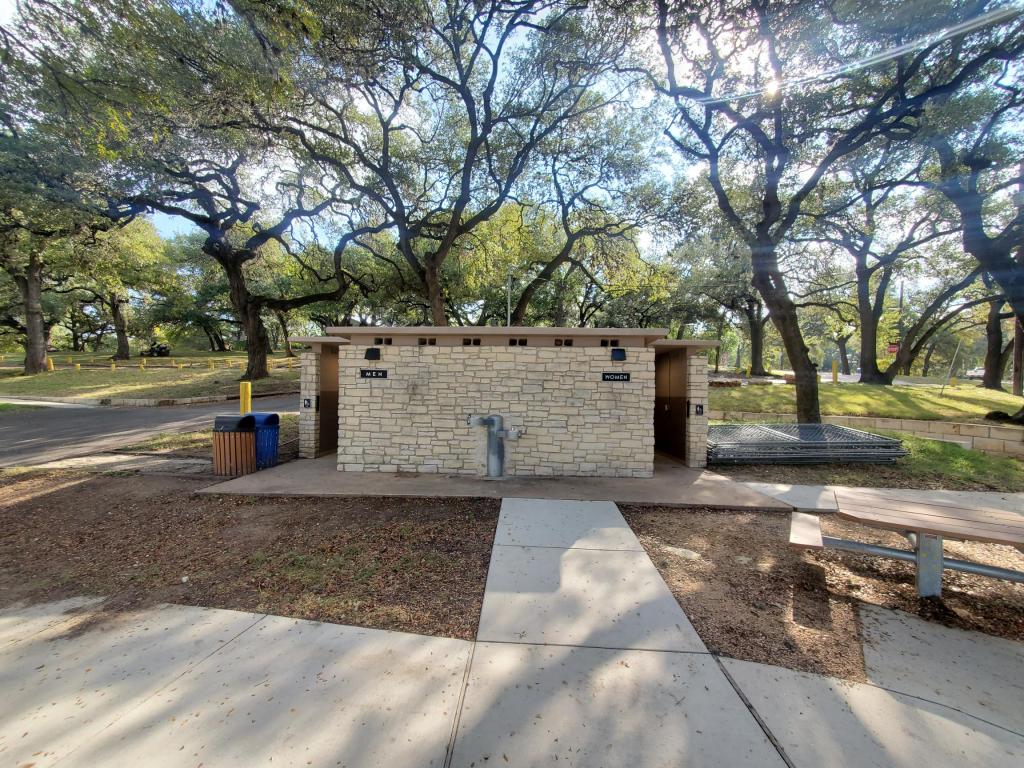 Front of renovated restroom building
