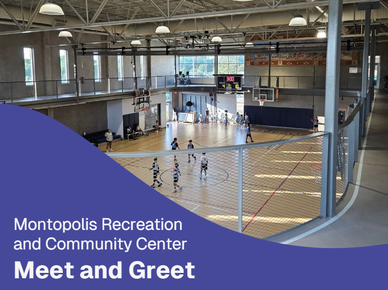 Montopolis Meet and Greet with image of Montopolis gym in background