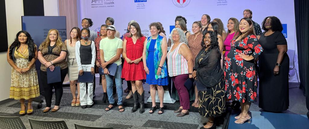 2022 Class Graduation poses with Councilmembers Vanessa Fuentes and Alison Alter