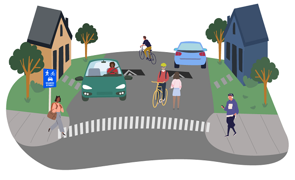Illustration of shared street