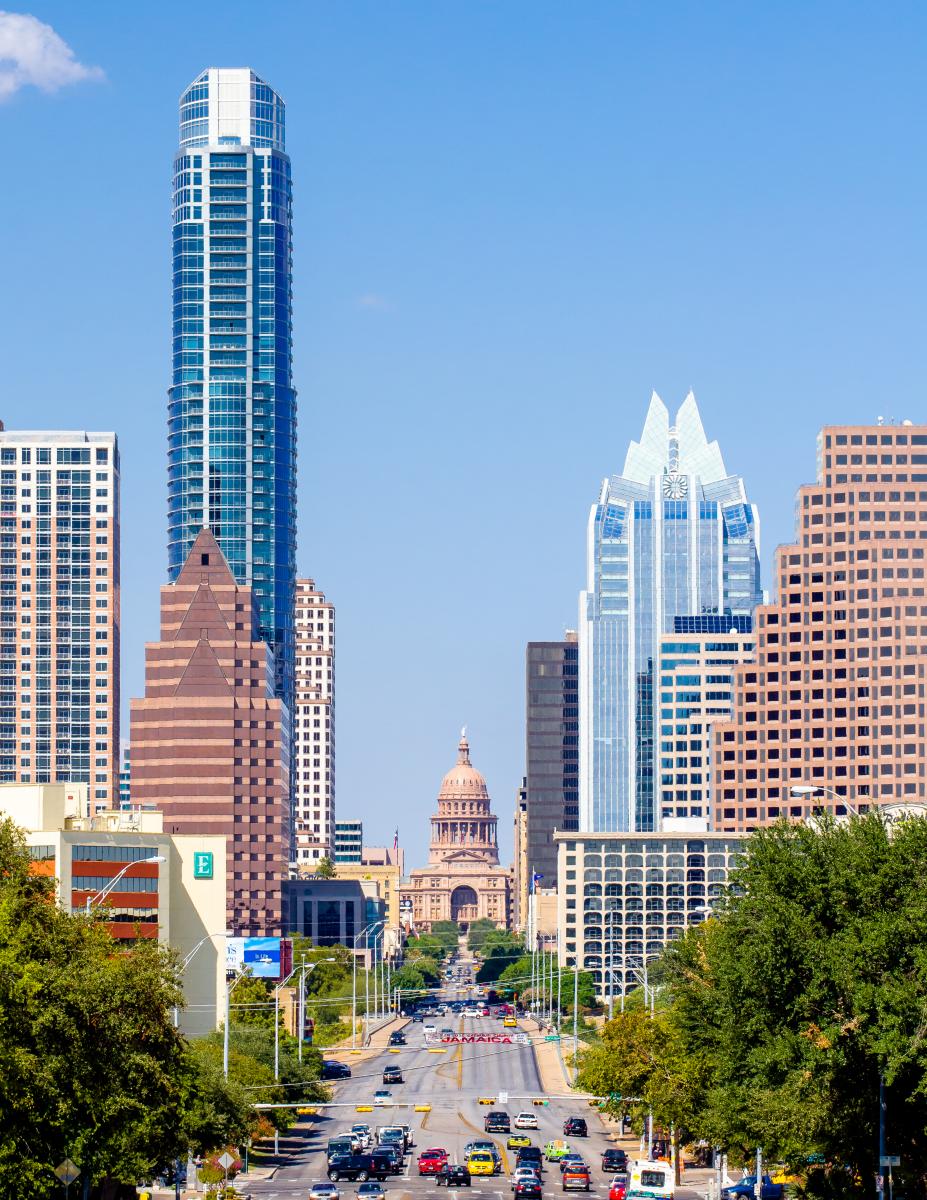 Image of Congress Avenue corridor with view of Capital building