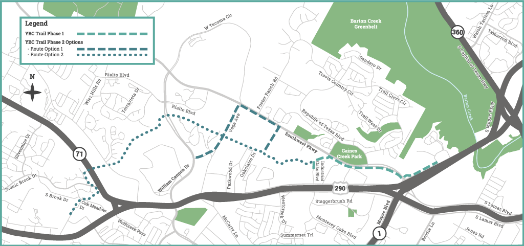 Map of YBC Trail project area. 