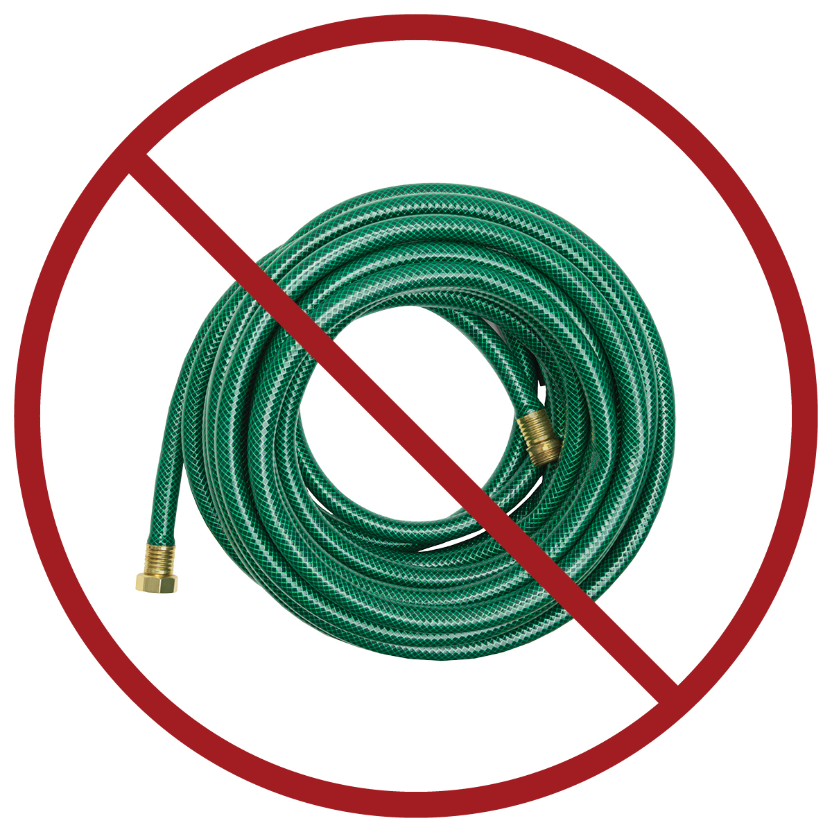 garden hose : keep out of blue recycling cart