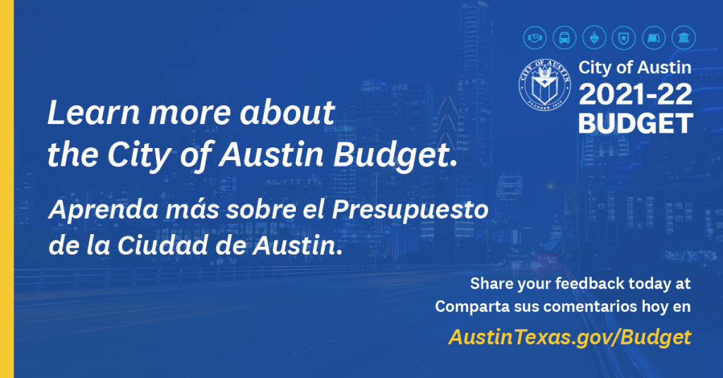 Gráfico solicitando opiniones sobre el presupuesto de la Ciudad. 