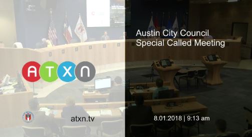 Special Called Meeting 8/1/2018 ATXN Video