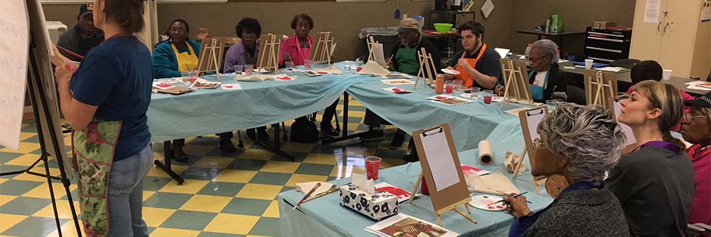 Adults in art program