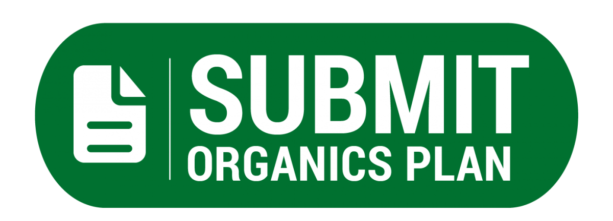 Green button that reads: "submit organics plan"