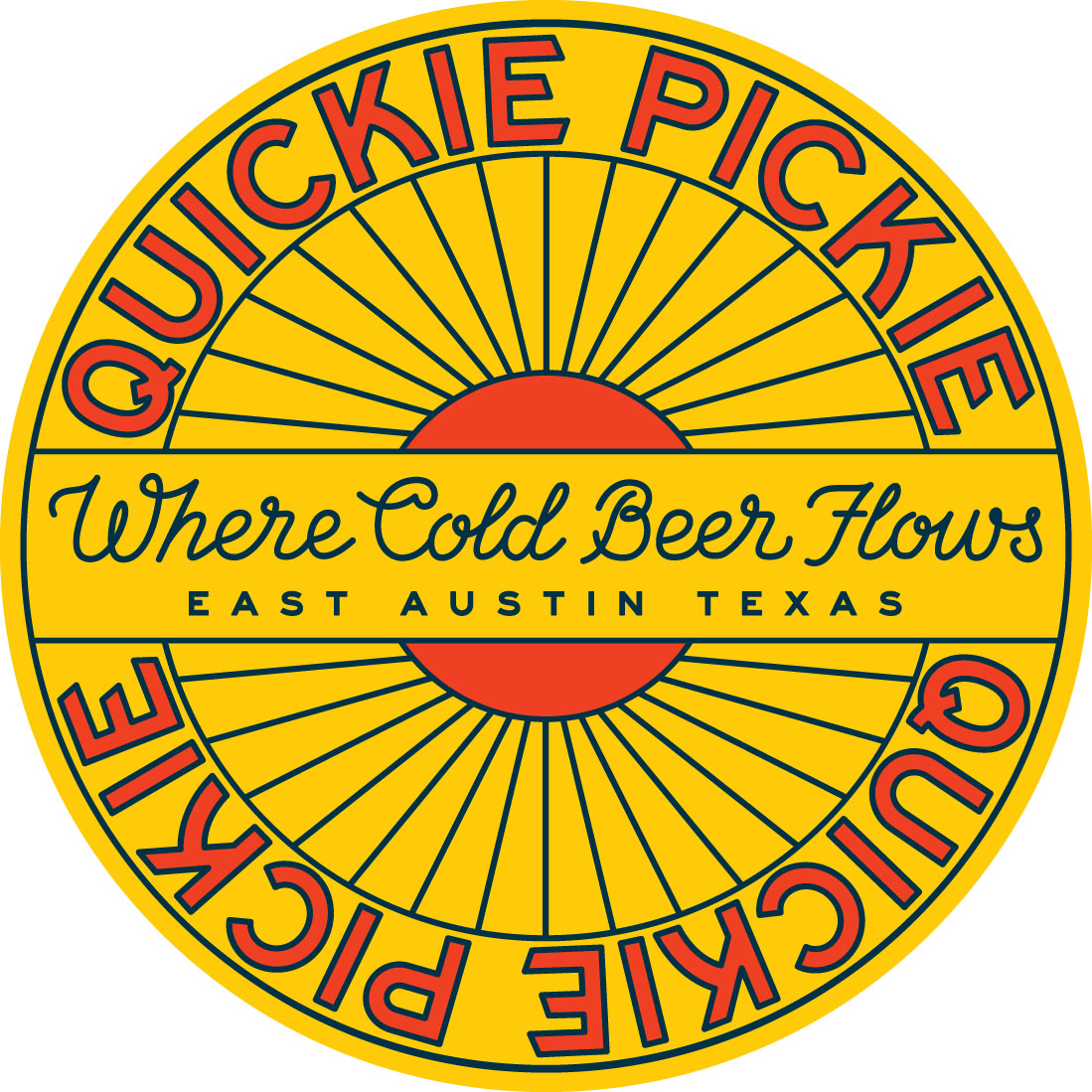 quickie pickie logo of sun