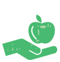 Graphic of hand with apple