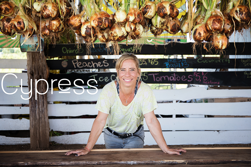 Cypress at a farm stand.