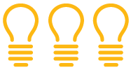 Icon: orange lightbulbs