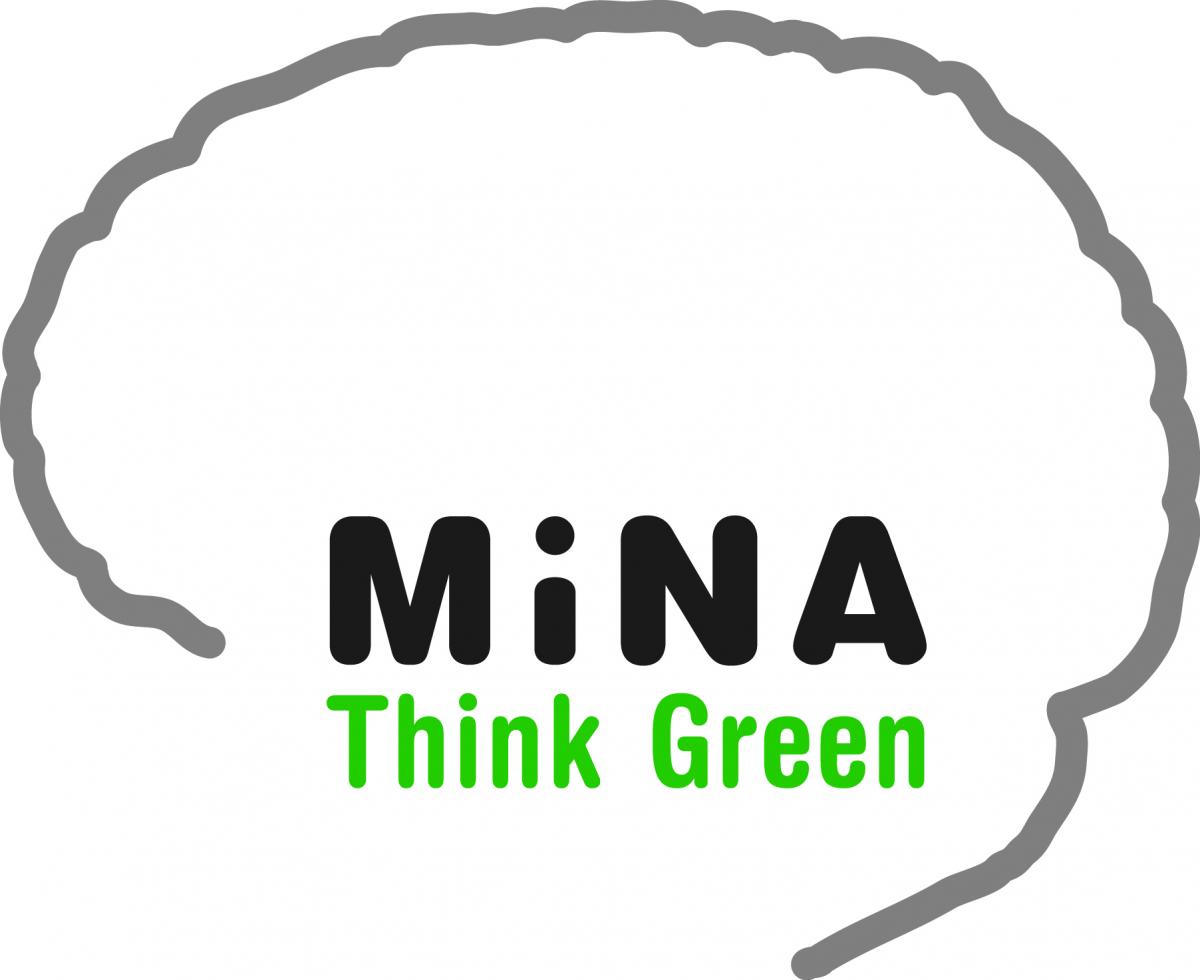 image of the Mind in North Austin (MINA) logo: Think Green.