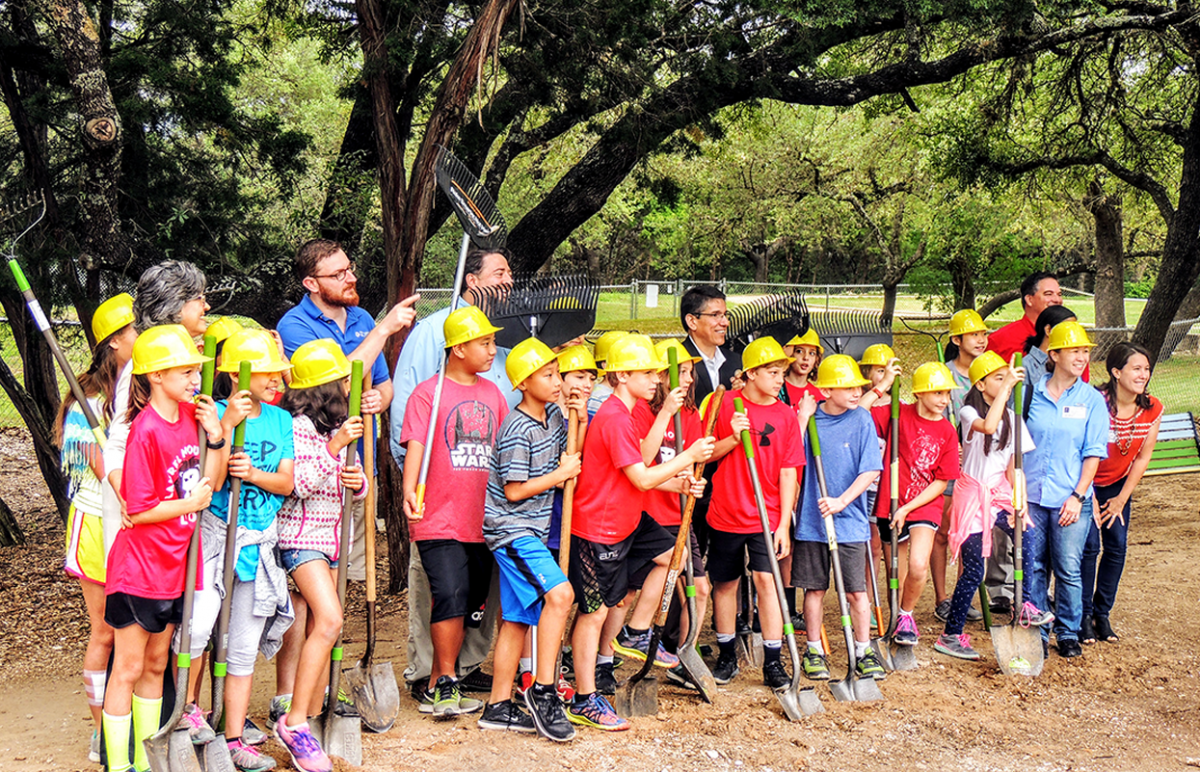 Laurel Mountain students breaking ground