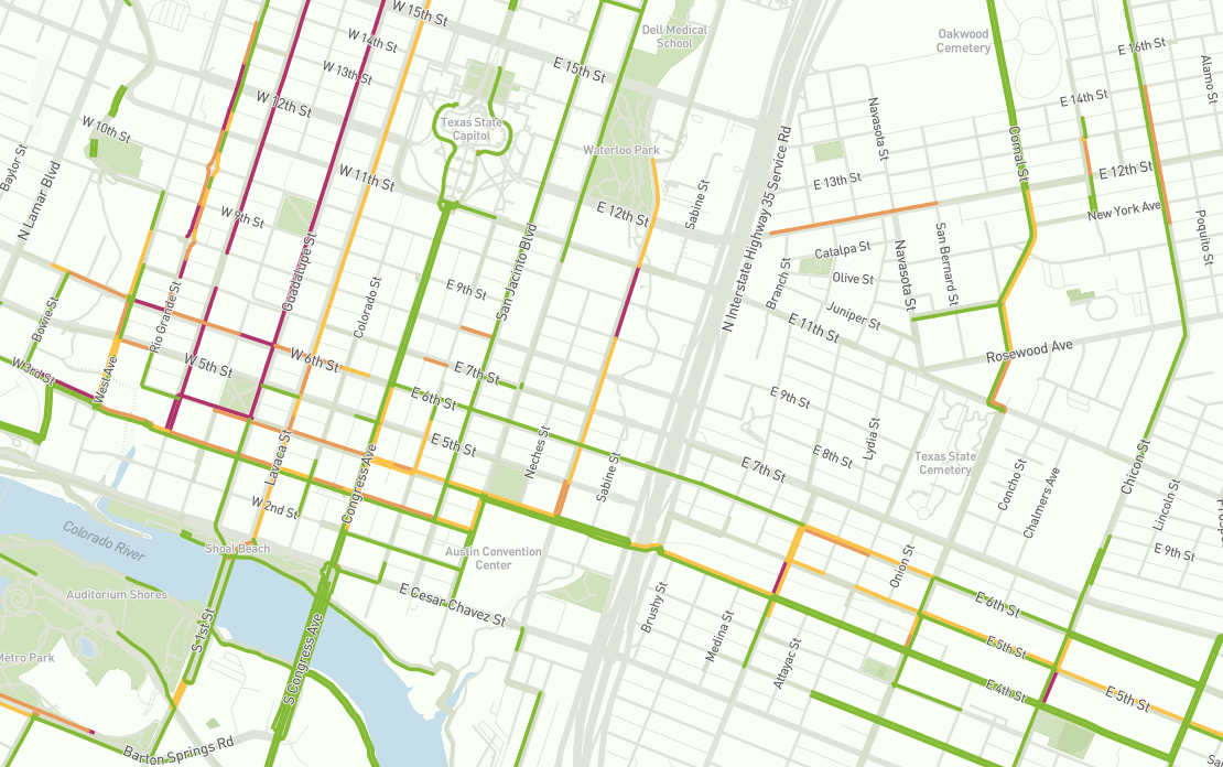 Screenshot of Ride Report comfort map
