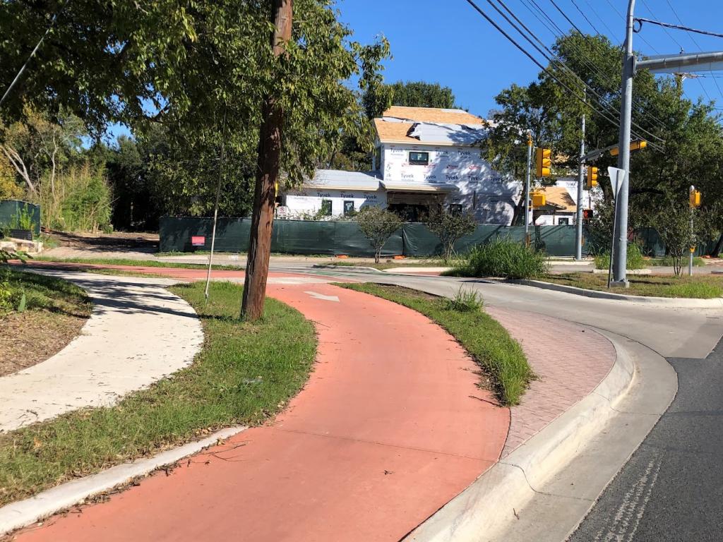 An example of a curb and gutter in Austin.