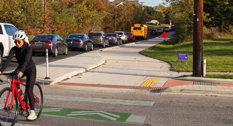An example of a tactile directional indicator in Austin