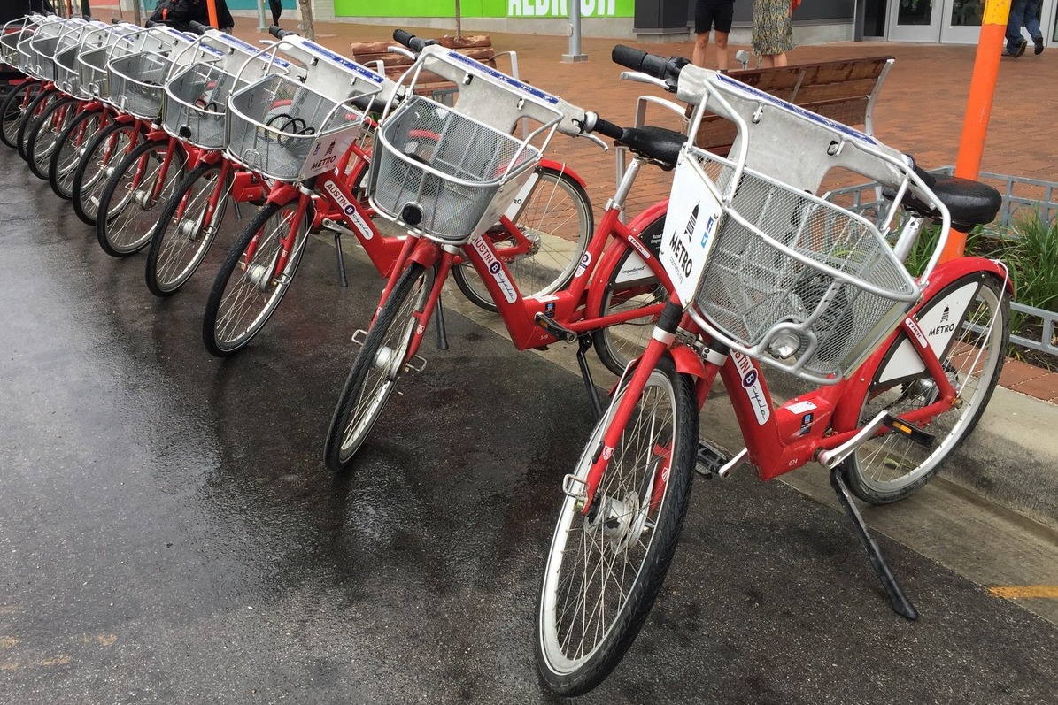 A series of B-cycle bikes