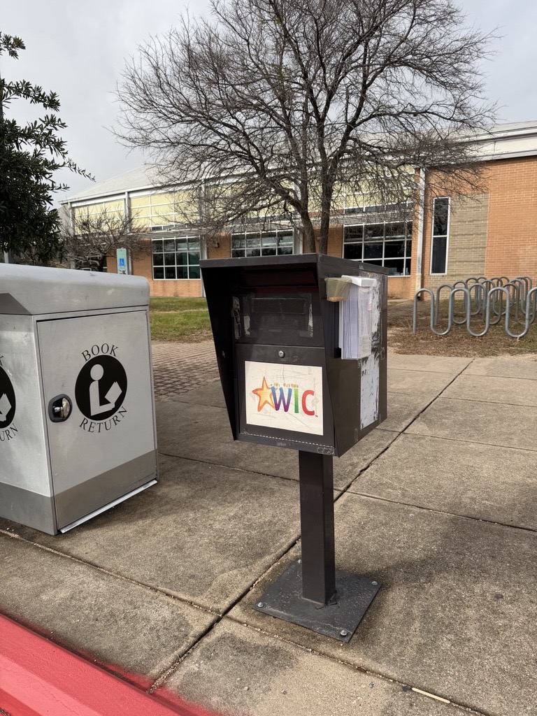 St. John's WIC office Drop Box located at the front of the building on the library side of the building
