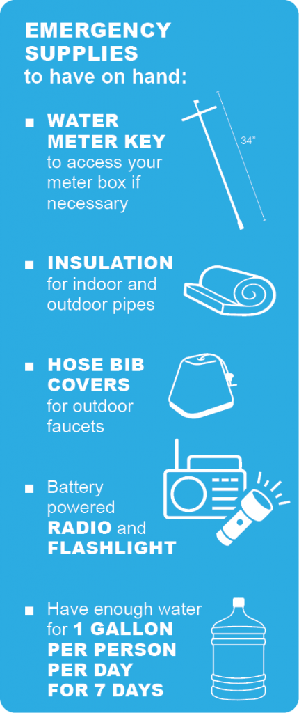 list of items needed during a freeze, with icons included