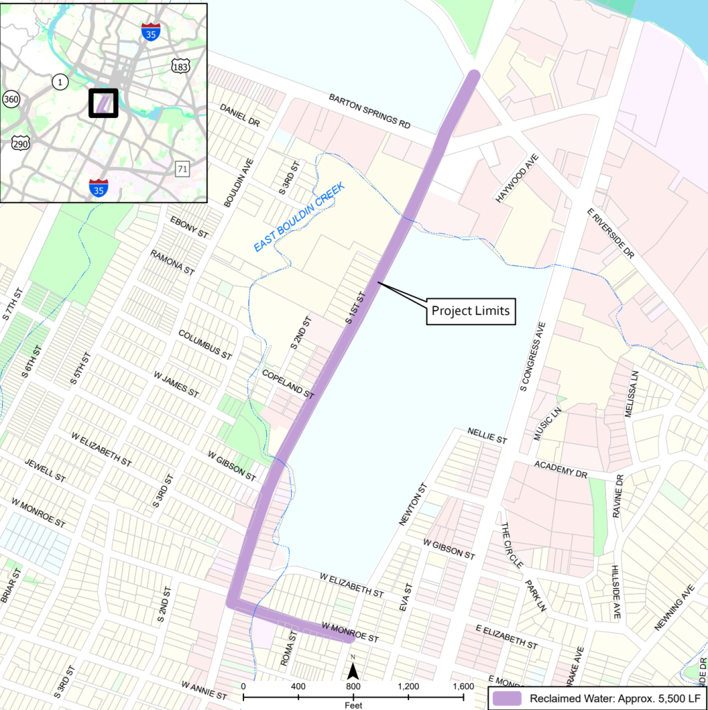 South 1st St Reclaimed Water Main Map