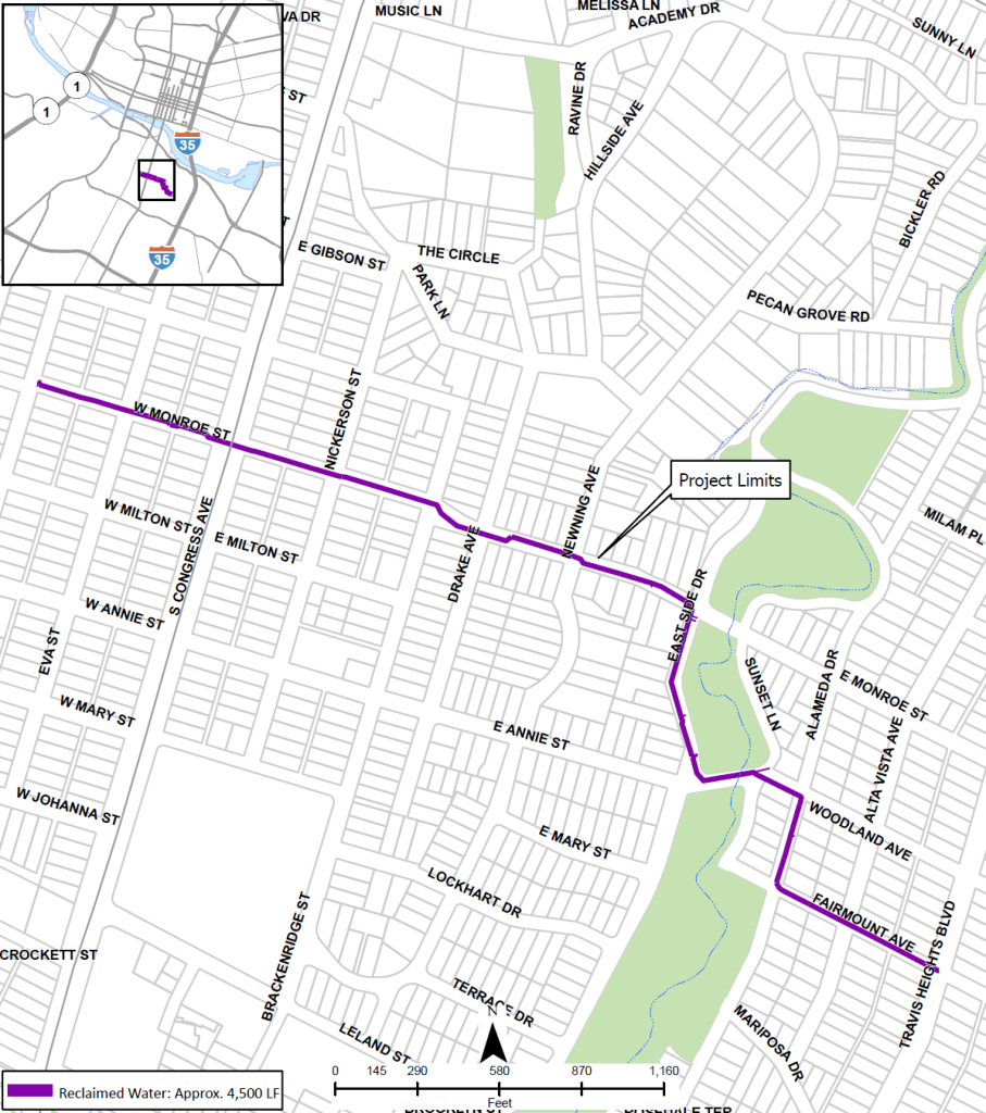 Travis Heights Reclaimed Water Map