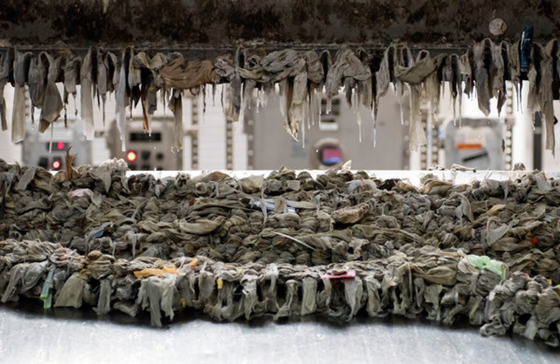Image of non- flushable wipes in a water treatment facility