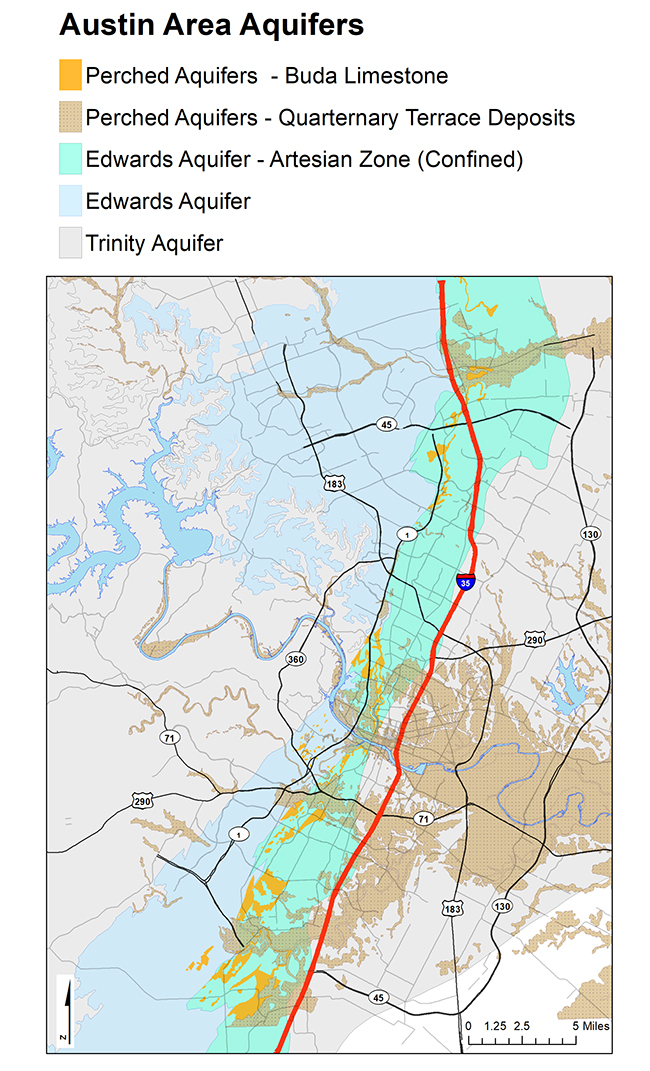 Austin area aquifer map.