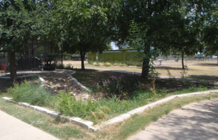 Bartholomew Park rain garden near splashpad. 