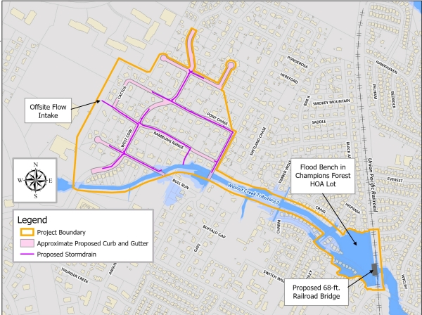 Map showing proposed improvements